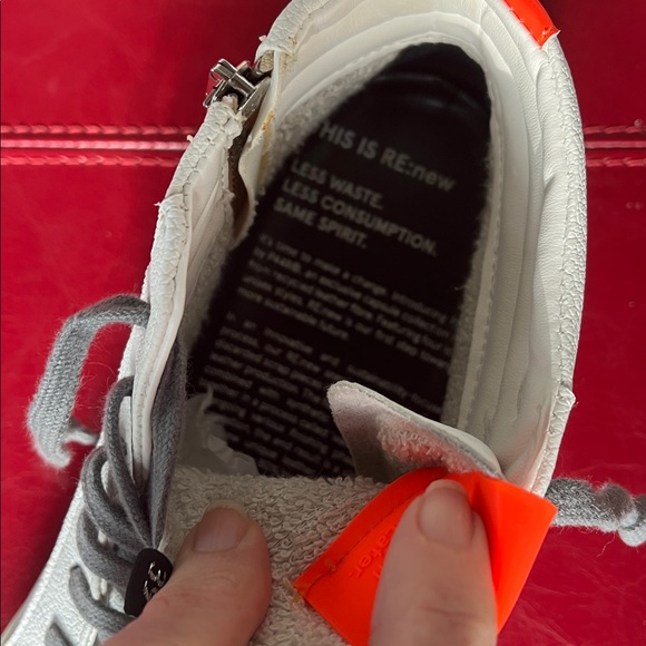 P448 Skate Recycled White Orange High Women's Size 39 or 8.5 - Picture 7 of 9